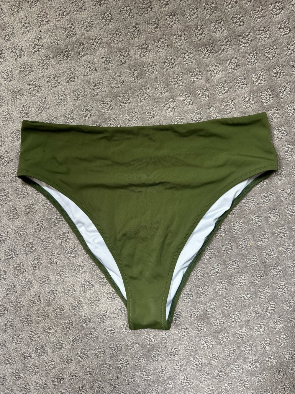 Shade & Shore Olive Green High Waist Bikini Bottoms Medium 💚
